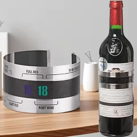 Termómetro de cuello de vino, herramienta para bebidas, termómetro inteligente para botella de vino