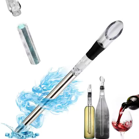 Enfriador de Vino 3-en-1 con Vertedor | Vino Frío al Instante sin Diluirlo